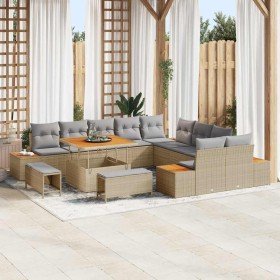 Conjunto de sofás de jardín 13 pcs Beige ratán sintético en Sofás de exterior | Comprar online en Foru.es