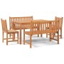 Juego de comedor para jardín 5 piezas madera maciza de teca de vidaXL, Conjuntos de jardín - Ref: Foro24-3157152, Precio: 786...