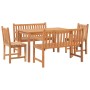 Juego de comedor para jardín 5 piezas madera maciza de teca de vidaXL, Conjuntos de jardín - Ref: Foro24-3157152, Precio: 786...
