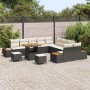 Conjunto de sofá de jardín con cojín 13 pcs Negro Poliratán en Sofás de exterior | Comprar online en Foru.es
