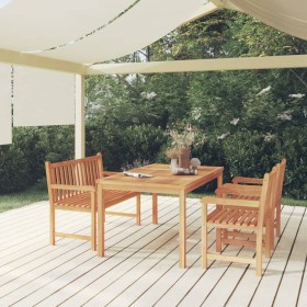 Juego de comedor para jardín 4 piezas madera maciza de teca de vidaXL, Conjuntos de jardín - Ref: Foro24-3157166, Precio: 711...