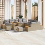 Conjunto de sofás de jardín 13 pcs Beige ratán sintético en Sofás de exterior | Comprar online en Foru.es