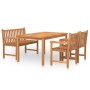 Juego de comedor para jardín 4 piezas madera maciza de teca de vidaXL, Conjuntos de jardín - Ref: Foro24-3157166, Precio: 711...