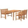 Juego de comedor para jardín 4 piezas madera maciza de teca de vidaXL, Conjuntos de jardín - Ref: Foro24-3157166, Precio: 711...