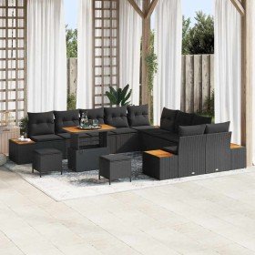 Conjunto de sofás de jardín 13 pcs Negro ratán sintético en Sofás de exterior | Comprar online en Foru.es