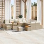 Conjunto de sofá de jardín con cojín 13 pcs Beige Poliratán en Sofás de exterior | Comprar online en Foru.es