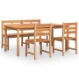 Juego de comedor para jardín 4 piezas madera maciza de teca de vidaXL, Conjuntos de jardín - Ref: Foro24-3157200, Precio: 640...