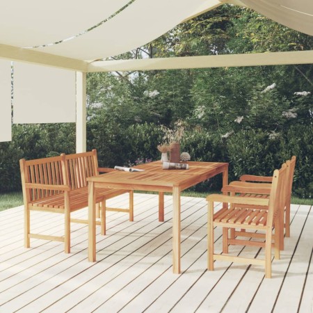 Juego de comedor para jardín 4 piezas madera maciza de teca de vidaXL, Conjuntos de jardín - Ref: Foro24-3157169, Precio: 810...