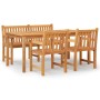 Juego de comedor para jardín 4 piezas madera maciza de teca de vidaXL, Conjuntos de jardín - Ref: Foro24-3157169, Precio: 810...