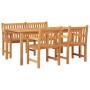 Juego de comedor para jardín 4 piezas madera maciza de teca de vidaXL, Conjuntos de jardín - Ref: Foro24-3157169, Precio: 810...