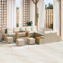 Conjunto de sofás de jardín 14 pcs Beige ratán sintético en Sofás de exterior | Comprar online en Foru.es