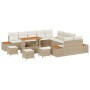 Conjunto de sofás de jardín 14 pcs Beige ratán sintético en Sofás de exterior | Comprar online en Foru.es