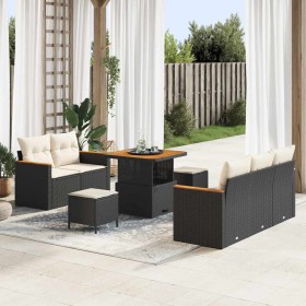 Conjunto de sofás de jardín 8 pcs Negro ratán sintético en Sofás de exterior | Comprar online en Foru.es