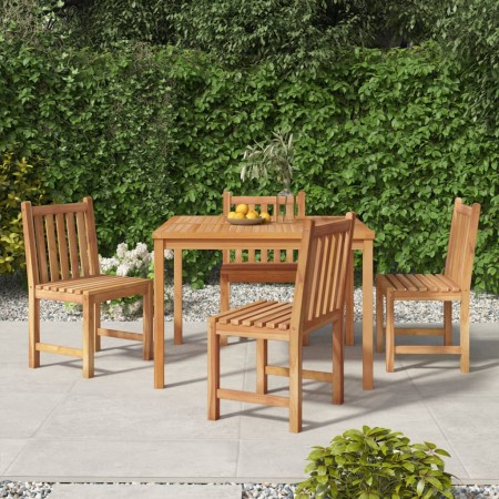 Juego de comedor para jardín 5 piezas madera maciza de teca de vidaXL, Conjuntos de jardín - Ref: Foro24-3157145, Precio: 673...