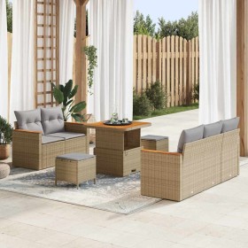 Conjunto de sofás de jardín 8 pcs Beige ratán sintético en Sofás de exterior | Comprar online en Foru.es