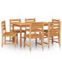 Juego de comedor de jardín 7 piezas madera maciza de teca de vidaXL, Conjuntos de jardín - Ref: Foro24-3157184, Precio: 708,9...
