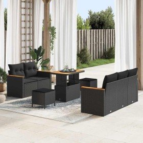 Conjunto de sofás de jardín 8 pcs Negro ratán sintético en Sofás de exterior | Comprar online en Foru.es