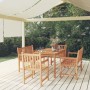 Juego de comedor para jardín 5 piezas madera maciza de teca de vidaXL, Conjuntos de jardín - Ref: Foro24-3157164, Precio: 934...