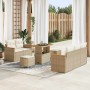 Conjunto de sofás de jardín 8 pcs Beige ratán sintético en Sofás de exterior | Comprar online en Foru.es