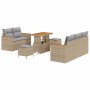 Conjunto de sofás de jardín 8 pcs Beige ratán sintético en Sofás de exterior | Comprar online en Foru.es