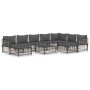Juego de muebles de jardín 10 pzas y cojines ratán PE antracita de vidaXL, Sofás de exterior - Ref: Foro24-3186809, Precio: 8...