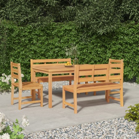 Juego de comedor para jardín 5 piezas madera maciza de teca de vidaXL, Conjuntos de jardín - Ref: Foro24-3157198, Precio: 771...