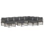 Juego de muebles de jardín 10 pzas y cojines ratán PE antracita de vidaXL, Sofás de exterior - Ref: Foro24-3186809, Precio: 8...
