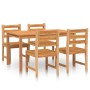 Juego de comedor para jardín 5 piezas madera maciza de teca de vidaXL, Conjuntos de jardín - Ref: Foro24-3157183, Precio: 547...