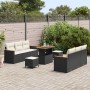 Conjunto de sofás de jardín 9 pcs Negro ratán sintético en Sofás de exterior | Comprar online en Foru.es