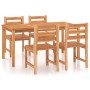 Juego de comedor para jardín 5 piezas madera maciza de teca de vidaXL, Conjuntos de jardín - Ref: Foro24-3157187, Precio: 581...