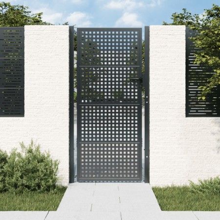 Puerta de jardín acero gris antracita 105x225 cm de vidaXL, Puertas de jardín - Ref: Foro24-154563, Precio: 270,17 €, Descuen...