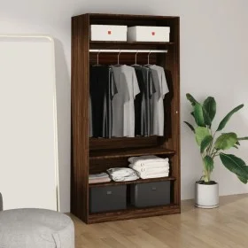 Armario madera contrachapada color roble marrón 100x50x200 cm de vidaXL, Armarios roperos - Ref: Foro24-826616, Precio: 176,9...