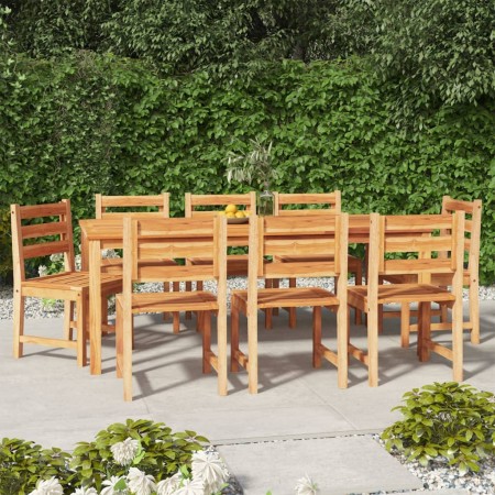 Juego de comedor para jardín 9 piezas madera maciza de teca de vidaXL, Conjuntos de jardín - Ref: Foro24-3157192, Precio: 992...