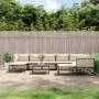 Juego de muebles de jardín 10 pzas y cojines ratán PE antracita de vidaXL, Sofás de exterior - Ref: Foro24-3186808, Precio: 8...
