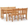 Juego de comedor para jardín 4 piezas madera maciza de teca de vidaXL, Conjuntos de jardín - Ref: Foro24-3157157, Precio: 727...