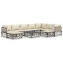 Juego de muebles de jardín 10 pzas y cojines ratán PE antracita de vidaXL, Sofás de exterior - Ref: Foro24-3186808, Precio: 8...