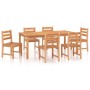 Juego de comedor de jardín 7 piezas madera maciza de teca de vidaXL, Conjuntos de jardín - Ref: Foro24-3157191, Precio: 847,3...