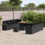 Conjunto de sofás de jardín 11 pcs Negro ratán sintético en Sofás de exterior | Comprar online en Foru.es