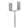 Zaunanker 6 Stück silber verzinkter Stahl 12x6x30 cm von vidaXL, Spikes zur Verankerung im Boden - Ref: Foro24-145320, Preis:...