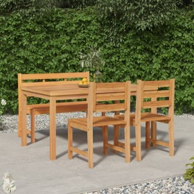 Juego de comedor para jardín 4 piezas madera maciza de teca de vidaXL, Conjuntos de jardín - Ref: Foro24-3157197, Precio: 598...