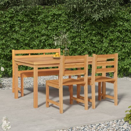 Juego de comedor para jardín 4 piezas madera maciza de teca de vidaXL, Conjuntos de jardín - Ref: Foro24-3157197, Precio: 598...