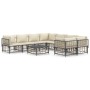 Juego de muebles de jardín 9 pzas y cojines ratán PE antracita de vidaXL, Sofás de exterior - Ref: Foro24-3186810, Precio: 78...