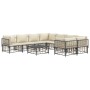 Juego de muebles de jardín 9 pzas y cojines ratán PE antracita de vidaXL, Sofás de exterior - Ref: Foro24-3186810, Precio: 78...