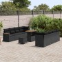 Conjunto de sofás de jardín 11 pcs Negro ratán sintético en Sofás de exterior | Comprar online en Foru.es