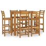 Mesa y taburetes altos de jardín 7 pzas madera maciza acacia de vidaXL, Conjuntos de jardín - Ref: Foro24-3154397, Precio: 61...
