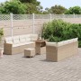 Conjunto de sofás de jardín 11 pcs Beige ratán sintético en Sofás de exterior | Comprar online en Foru.es