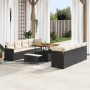 Conjunto de sofás de jardín 11 pcs Negro ratán sintético en Sofás de exterior | Comprar online en Foru.es
