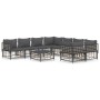 Juego de muebles de jardín 9 pzas y cojines ratán PE antracita de vidaXL, Sofás de exterior - Ref: Foro24-3186811, Precio: 78...