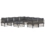 Juego de muebles de jardín 9 pzas y cojines ratán PE antracita de vidaXL, Sofás de exterior - Ref: Foro24-3186811, Precio: 78...