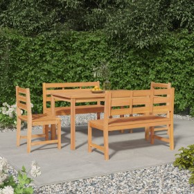 Juego de comedor para jardín 5 piezas madera maciza de teca de vidaXL, Conjuntos de jardín - Ref: Foro24-3157195, Precio: 762...